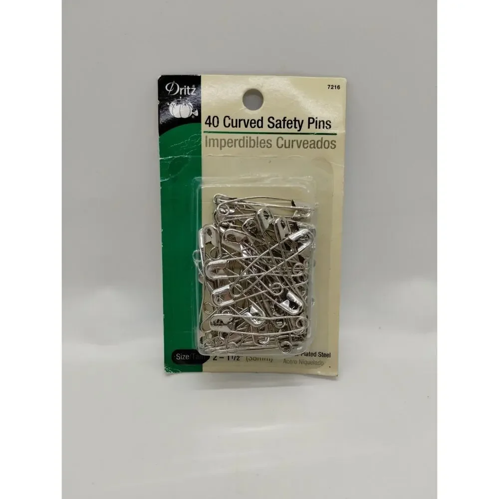 Dritz 7216 Curved Safety Pins-Size 2 - 40 Count - 1 1/2